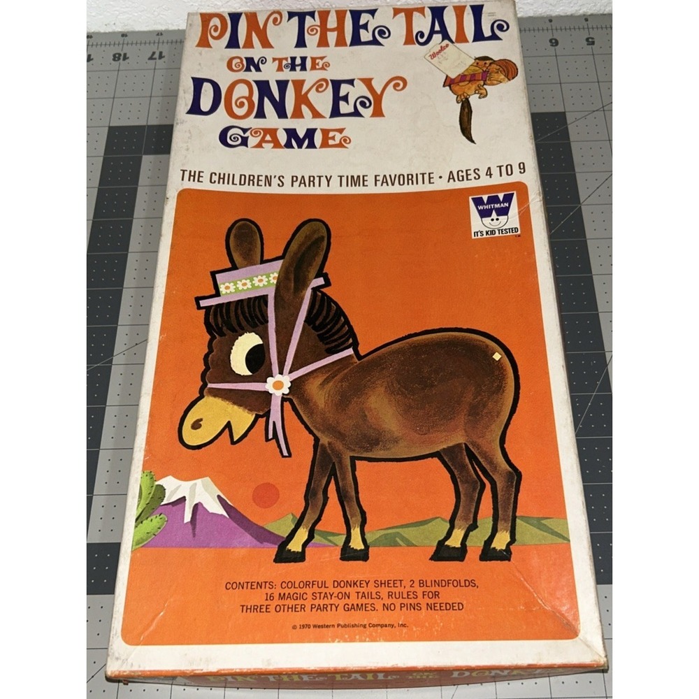 1970 Whitman Pin The Tail On The Donkey Party Game In‎ BOX
